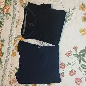 2 Pcs  Black  Polyester Shirt